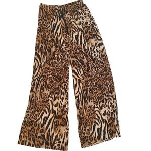 Victorias Place Animal Print Palazzo Pants Medium